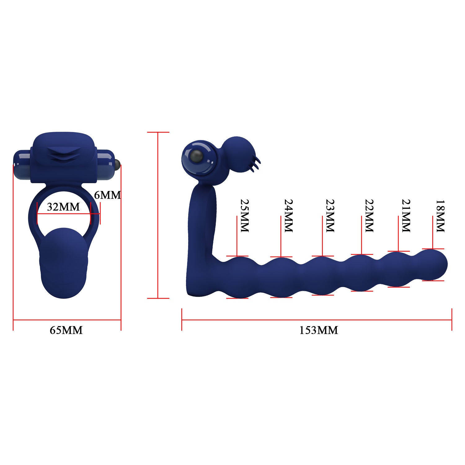 Pretty Love Ajmal Vibrating Mens Cock Ring Navy Blue Vibrating Cock Rings