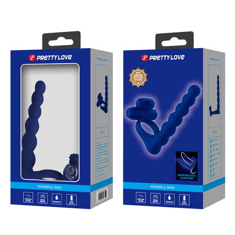 Pretty Love Ajmal Vibrating Mens Cock Ring Navy Blue - Vibrating Cock Rings