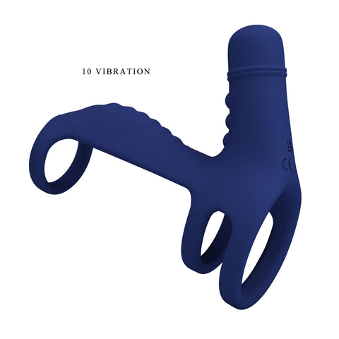 Pretty Love Elish Powerful Male Penis Ring Navy Blue - Vibrating Cock Rings