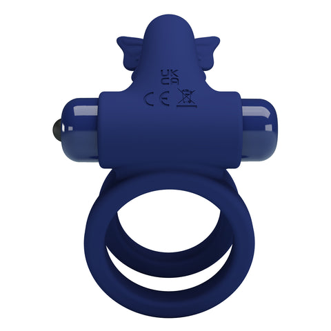 Pretty Love Jamele 10 Functions Cock Ring Navy Blue - Vibrating Cock Rings