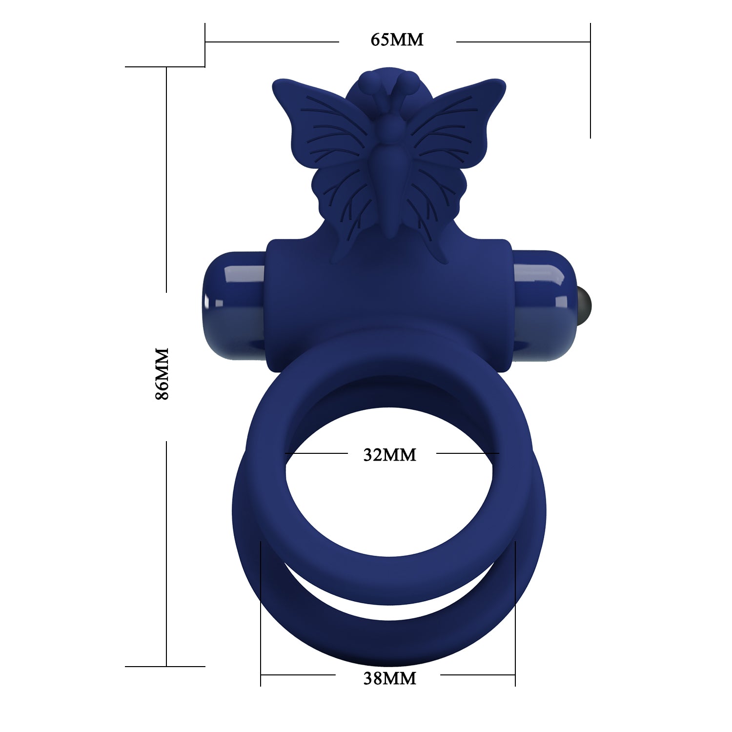 Pretty Love Jamele 10 Functions Cock Ring Navy Blue Vibrating Cock Rings