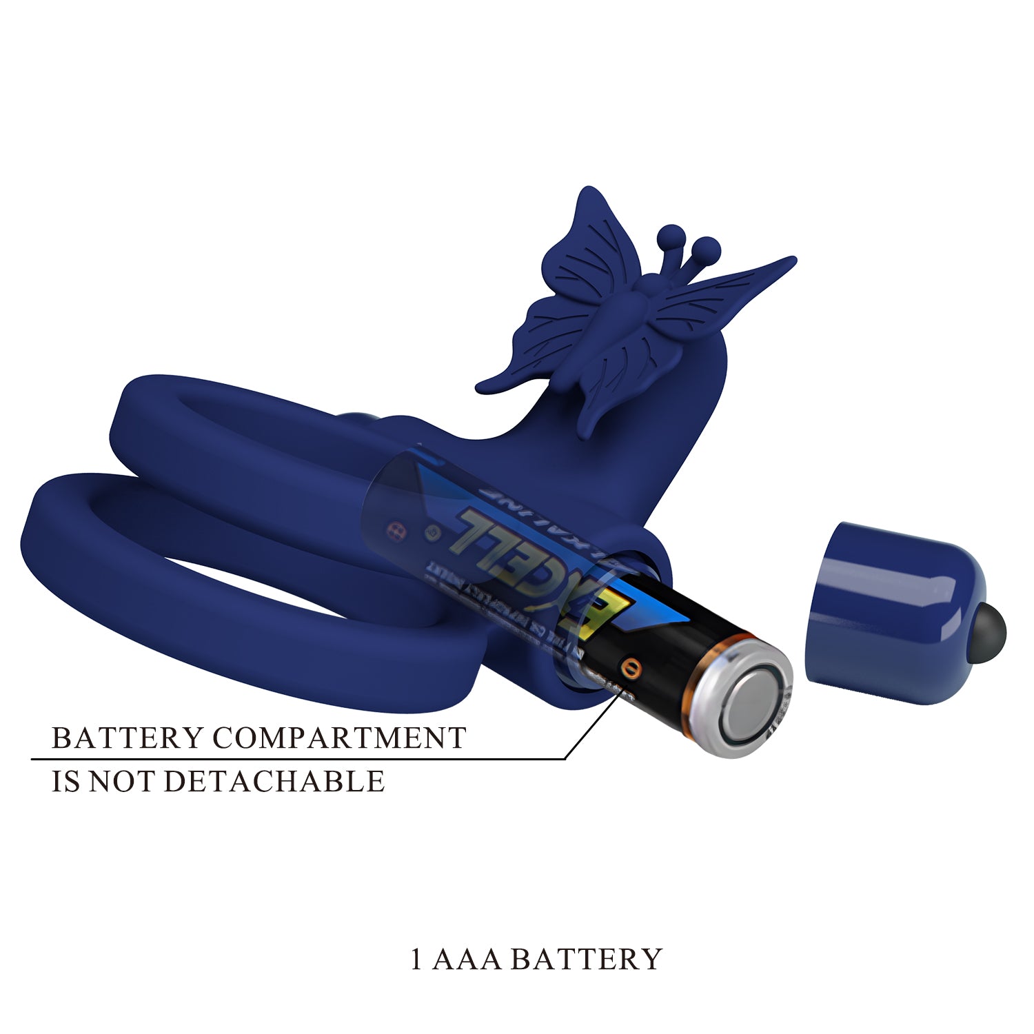 Pretty Love Jamele 10 Functions Cock Ring Navy Blue Vibrating Cock Rings