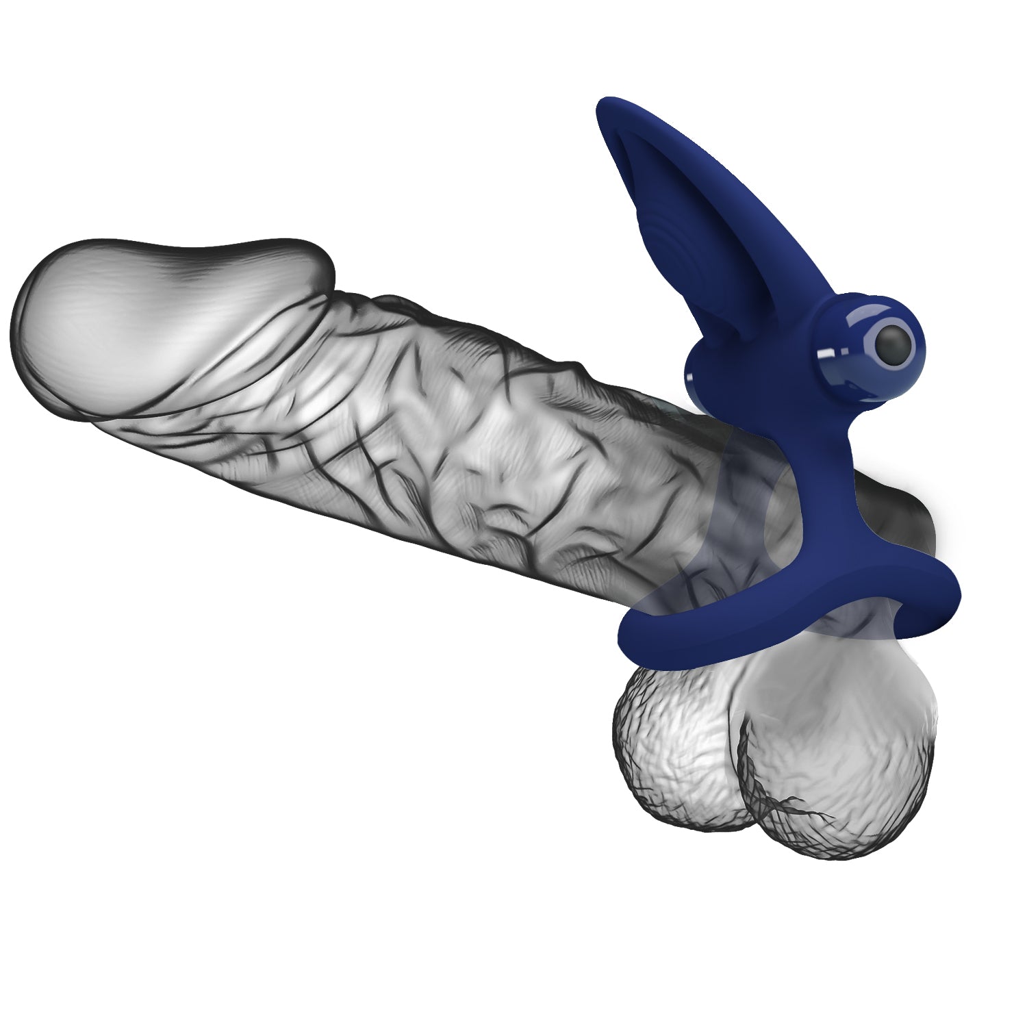 Pretty Love Mat 10 Functions Vibrating Cock Ring Navy Blue Vibrating Cock Rings