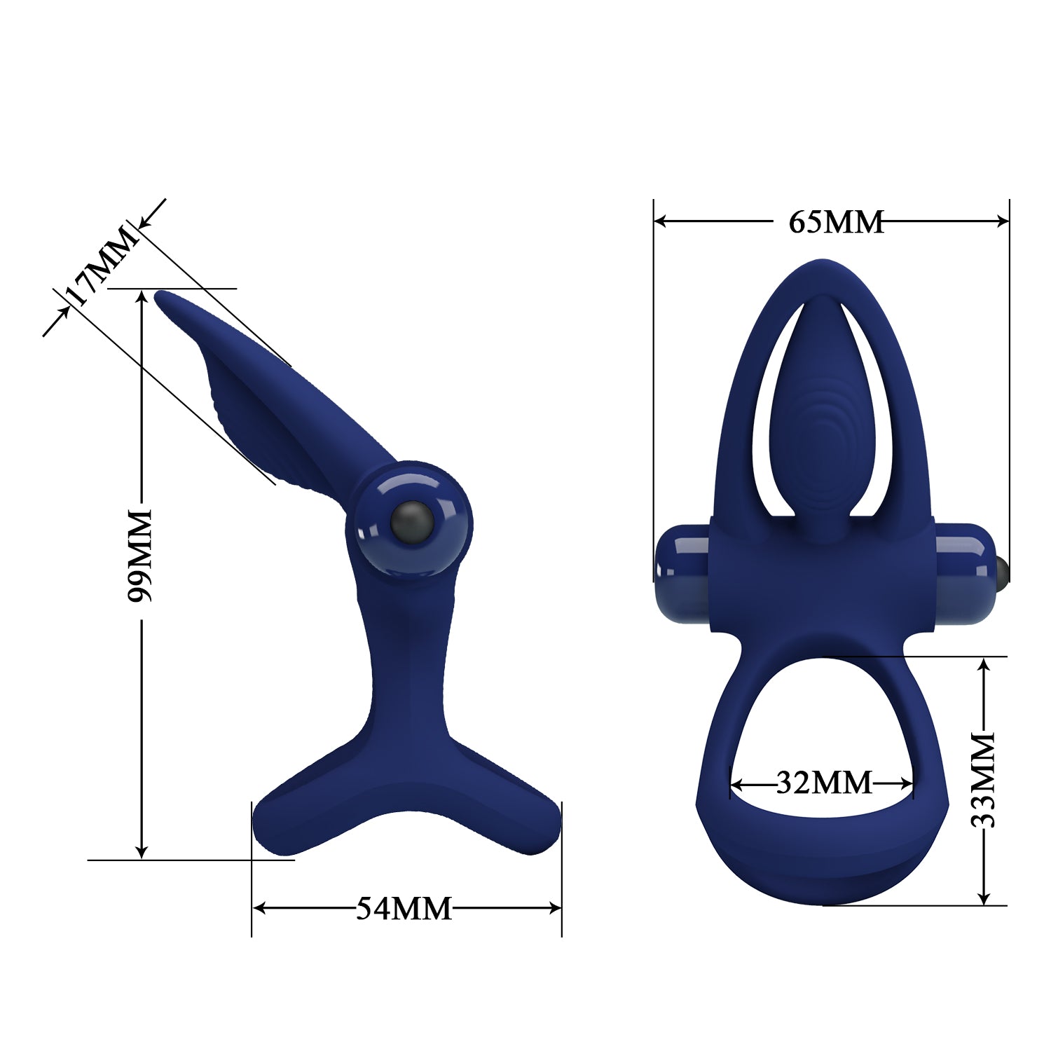 Pretty Love Mat 10 Functions Vibrating Cock Ring Navy Blue Vibrating Cock Rings