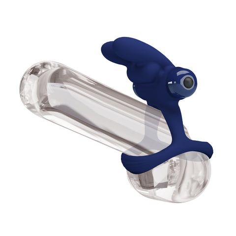 Pretty Love Francisco Male Vibrating Penis Ring Navy Blue - Vibrating Cock Rings