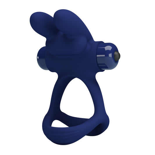 Pretty Love Luchito Powerful Vibrating Dick Ring Navy Blue - Vibrating Cock Rings