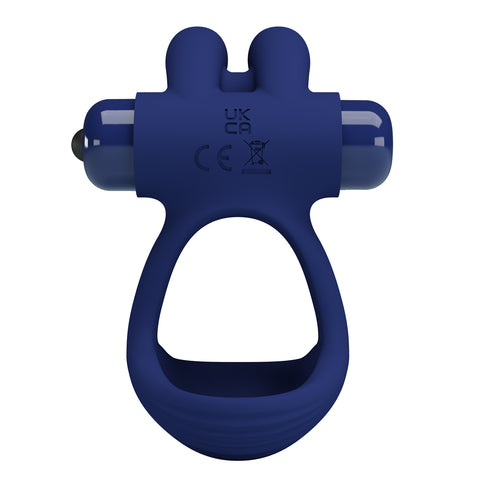 Pretty Love Luchito Powerful Vibrating Dick Ring Navy Blue - Vibrating Cock Rings