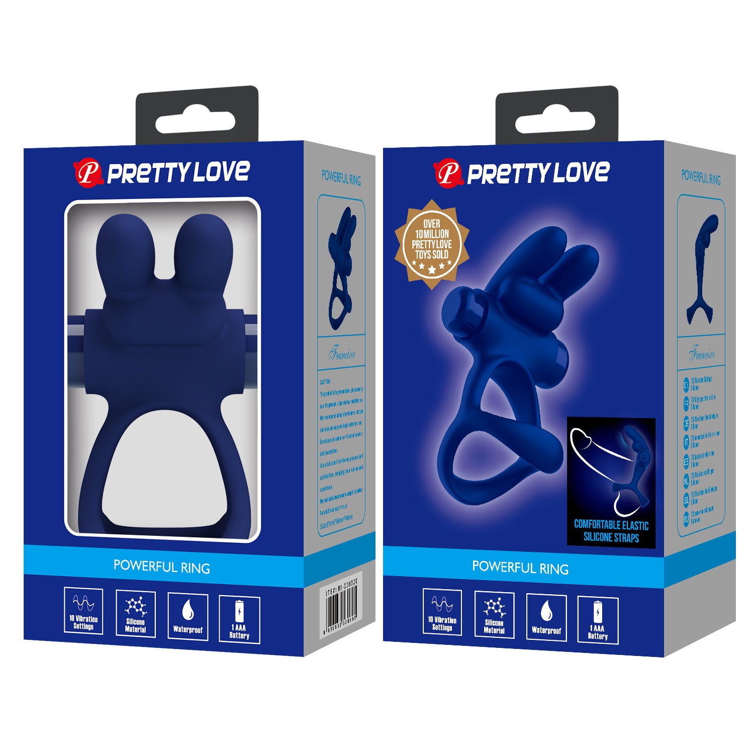 Pretty Love Francisco Male Vibrating Penis Ring Navy Blue Vibrating Cock Rings