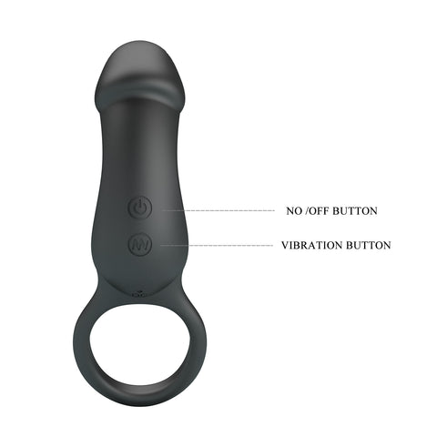 Pretty Love Super Power Trae Mens Cock Ring Black - Vibrating Cock Rings