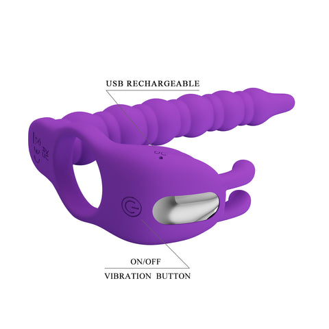 Pretty Love Blackney Rechargeable 7 Functions Cock Ring - Vibrating Cock Rings