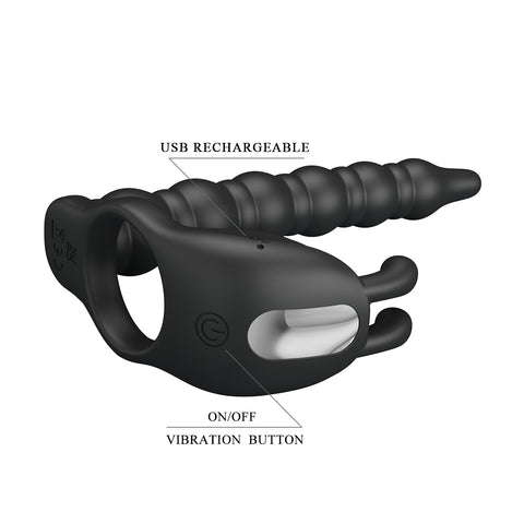 Party Up MARCUS Vibrating Cock Ring & Anal Plug - Vibrating Cock Rings