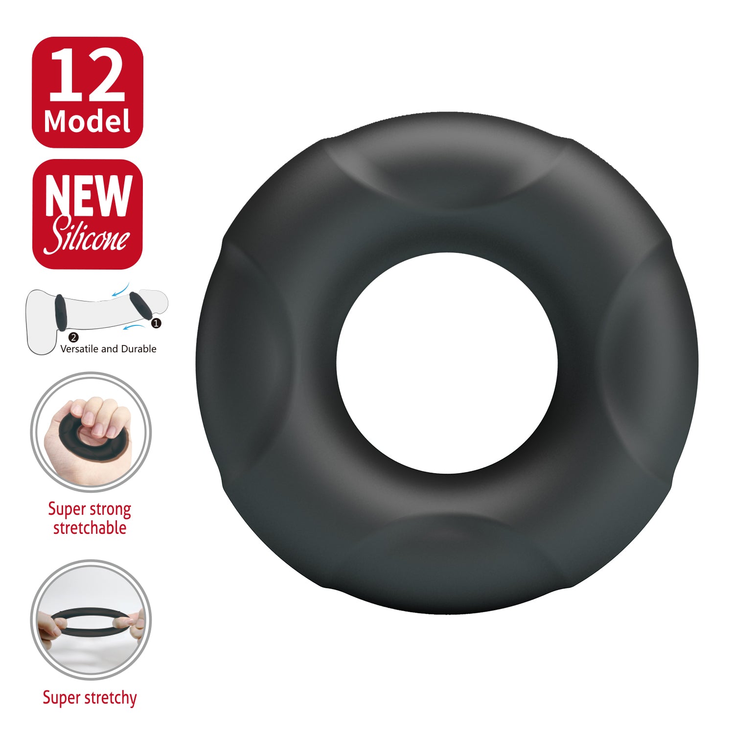 Baile Arvell Super Soft Silicone Cock Ring No.12 Default Title Stretchy Cock Rings