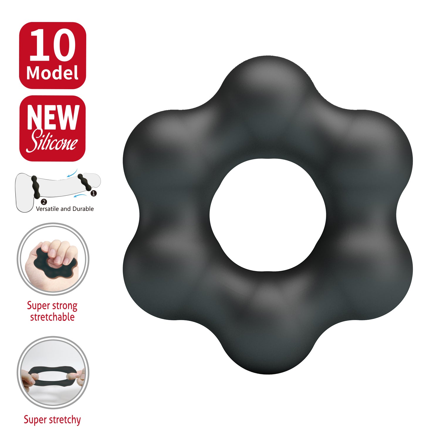 Baile Clauzell Super Soft Silicone Cock Ring No.10 Default Title Stretchy Cock Rings