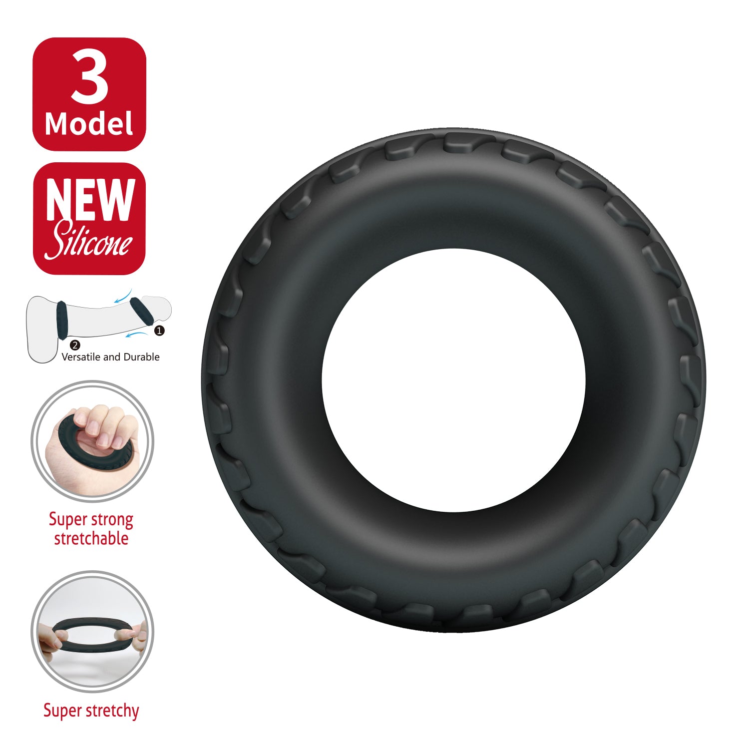 Baile Dilson Super Soft Stretchy Silicone Cock Ring No.3 Default Title Stretchy Cock Rings