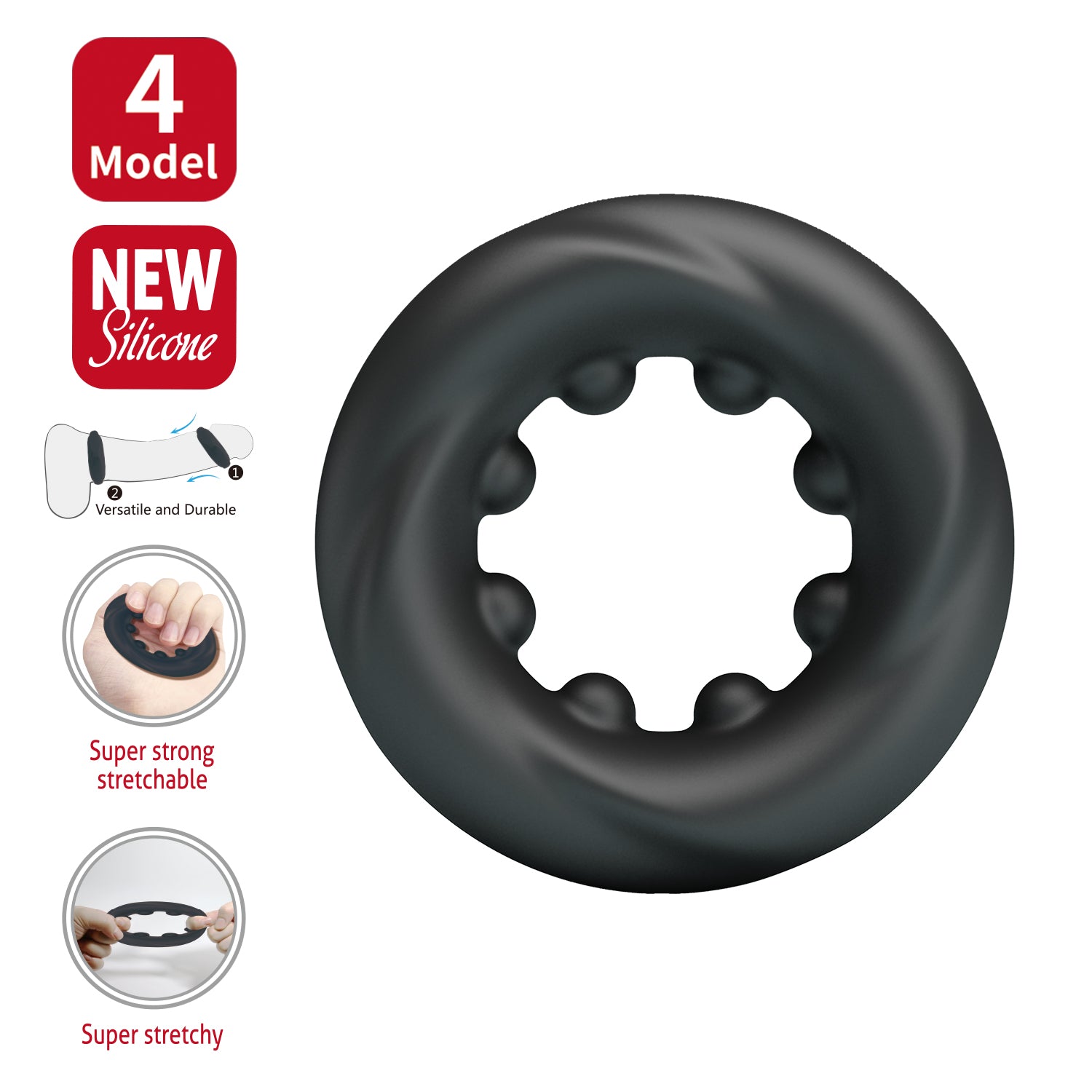 Baile Daquez Super Soft Silicone Cock Ring No.4 Default Title Stretchy Cock Rings