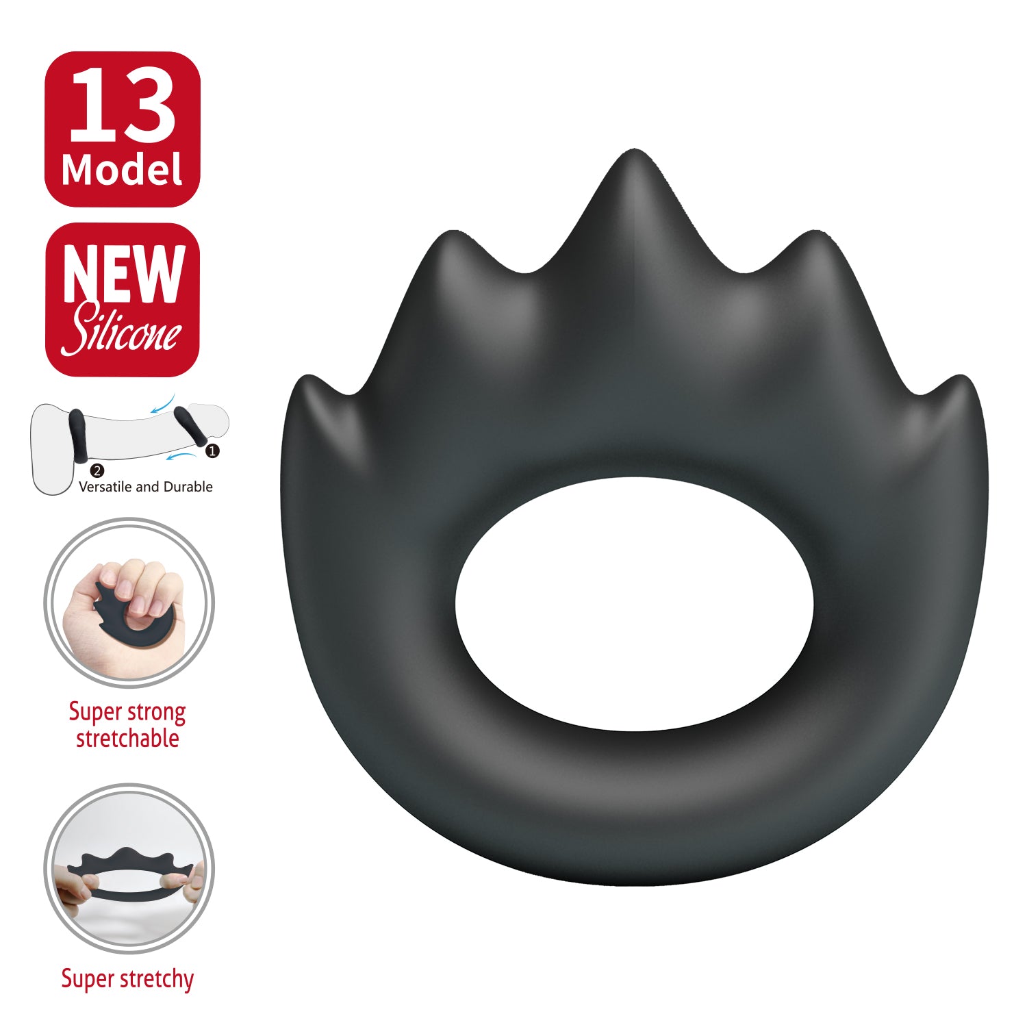 Baile Habert Super Soft Silicone Cock Ring No.13 Default Title Stretchy Cock Rings