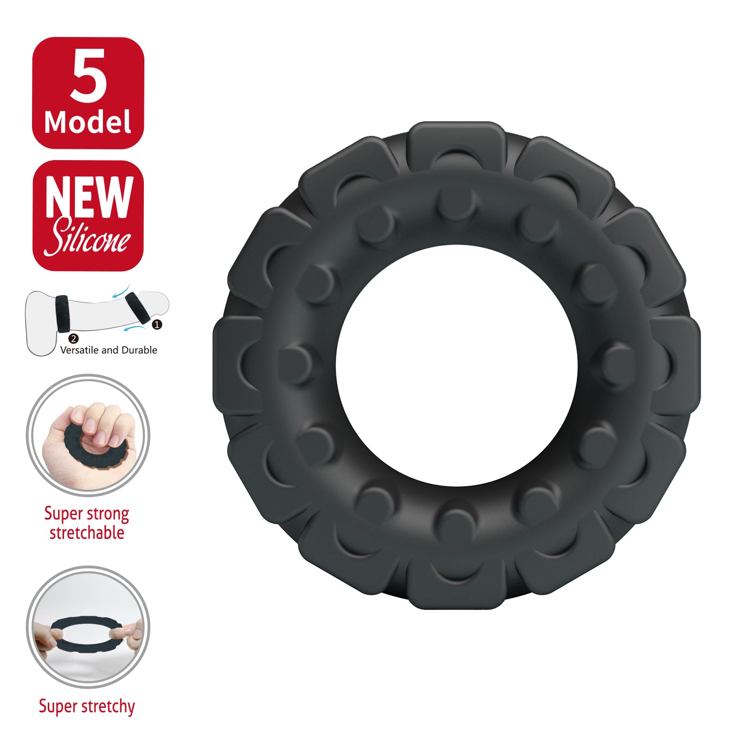 Baile Laiden Super Soft Silicone Stretchy Cock Ring No. 5 Default Title Stretchy Cock Rings