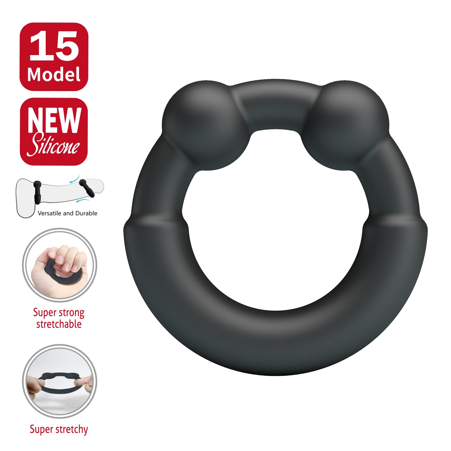 Baile Meco Super Soft Mens Silicone Cock Ring No.15 Default Title Stretchy Cock Rings