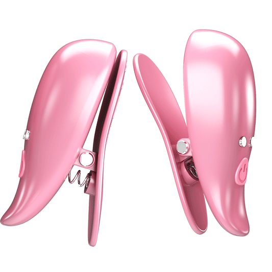 Pretty Love Leaf Vibrating Nipple Clamps Pink Nipple and Clit Clamps