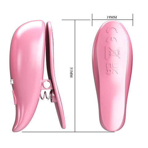 Pretty Love Leaf Vibrating Nipple Clamps Pink - Nipple and Clit Clamps