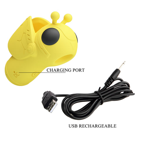 Pretty Love Magic Bee Rechargeable Finger Vibrator Yellow - Finger and Tongue Vibrators