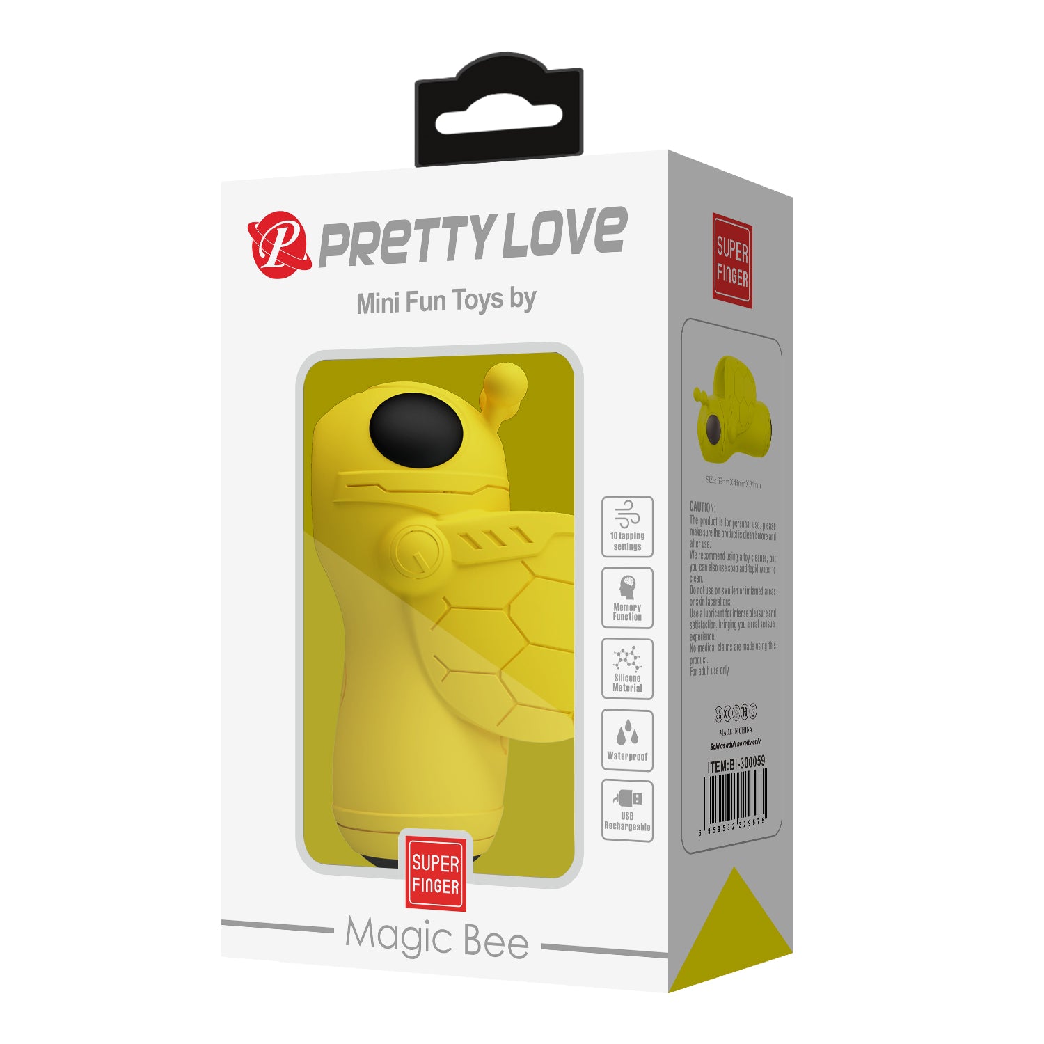 Pretty Love Magic Bee Rechargeable Finger Vibrator Yellow Finger and Tongue Vibrators