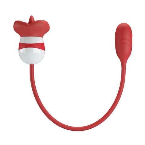 Pretty Love Aliyah Vibrating Clitoral Massager Red/White - Clit Ticklers and Pulsators