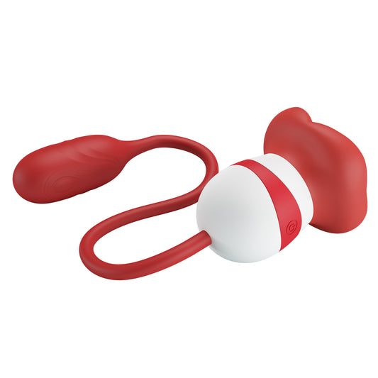 Pretty Love Aliyah Vibrating Clitoral Massager Red/White - Clit Ticklers and Pulsators