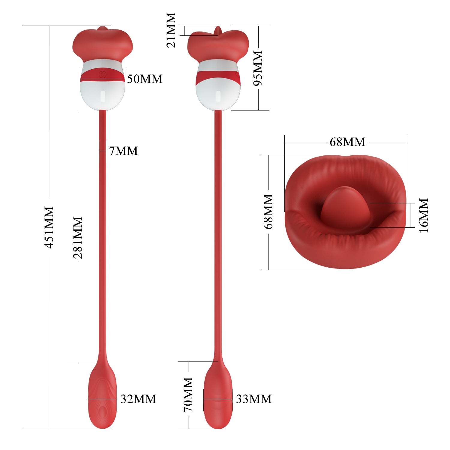 Pretty Love Aliyah Vibrating Clitoral Massager Red/White Clit Ticklers and Pulsators