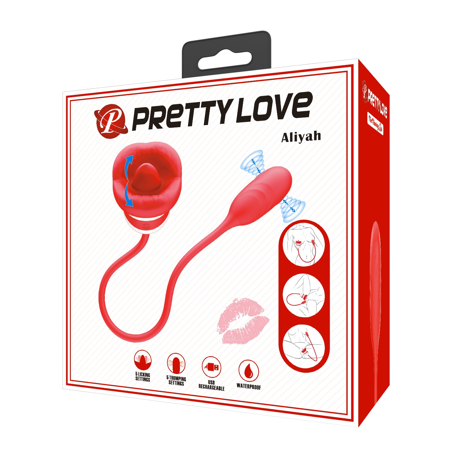 Pretty Love Aliyah Vibrating Clitoral Massager Red/White Clit Ticklers and Pulsators