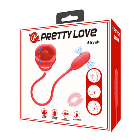 Pretty Love Aliyah Vibrating Clitoral Massager Red/White - Clit Ticklers and Pulsators