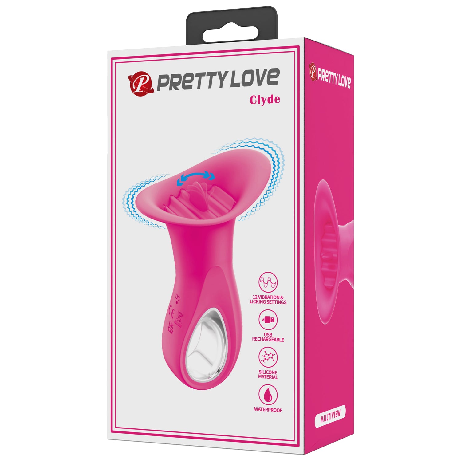 Pretty Love Clyde Oral Sex Clitoral Massager Pink Clit Ticklers and Pulsators