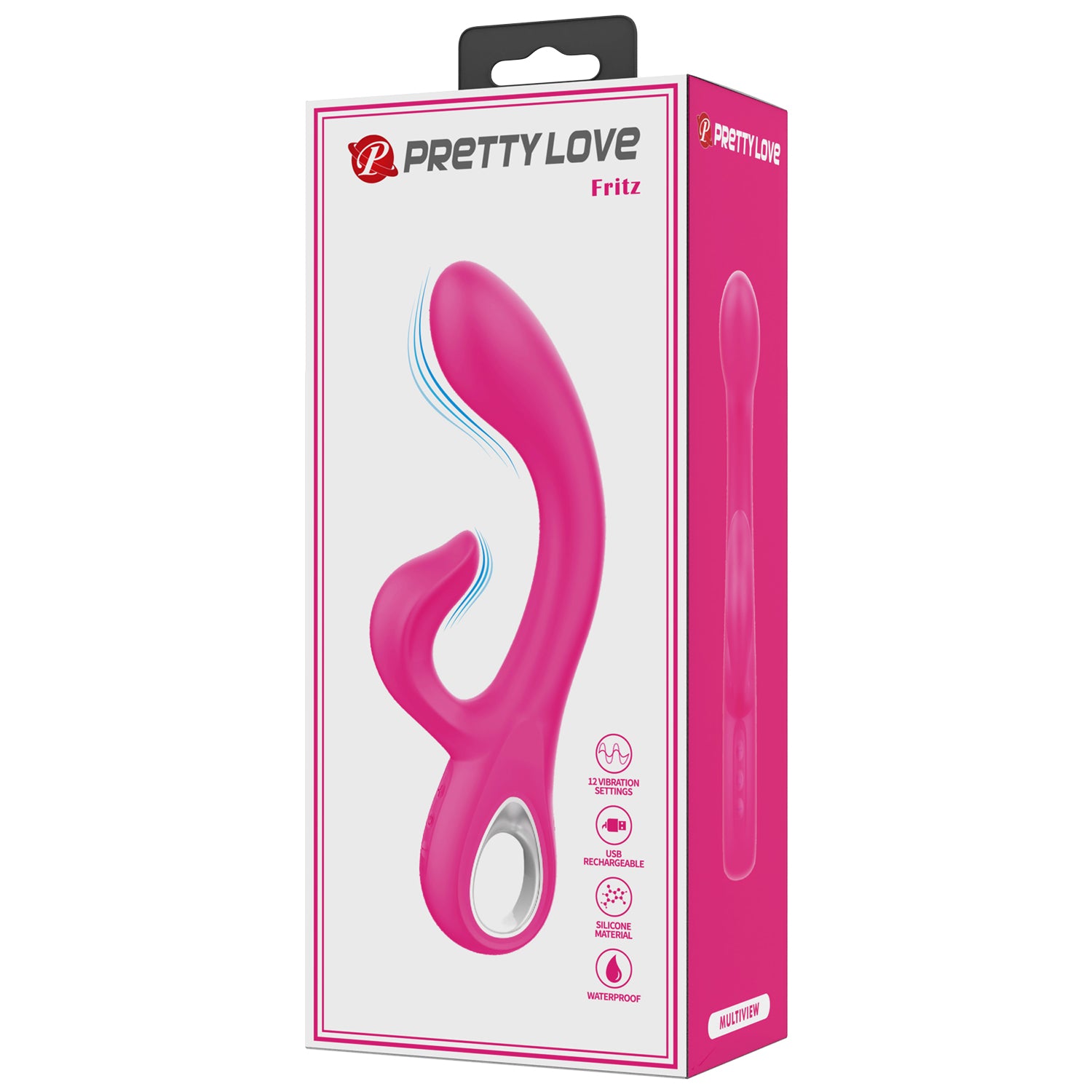Pretty Love Fritz Rechargeable Rabbit Massager Pink Rabbit Vibrators