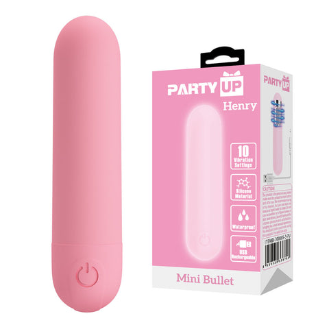 Party Up HENRY USB Rechargeable Mini Bullet Vibrator - Bullet Vibrators