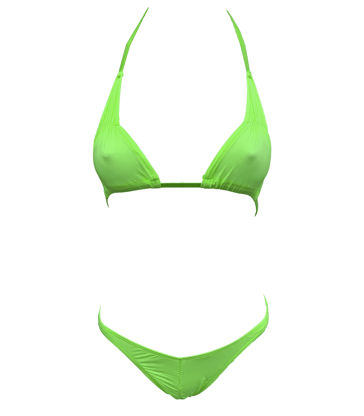 Love In Leather Spandex Fabric Womens Bikini Green G-Strings, Panties and Shorts