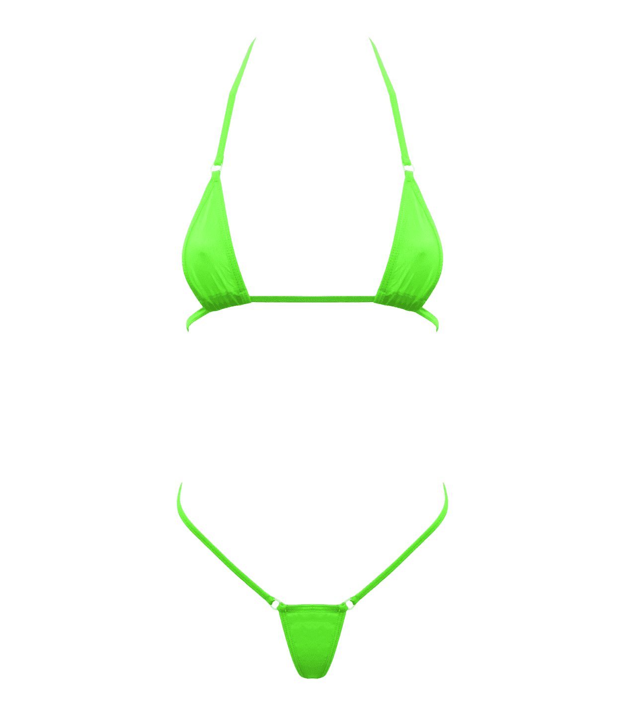 Love In Leather Spandex Fabric Womens Micro Bikini Green G-Strings, Panties and Shorts