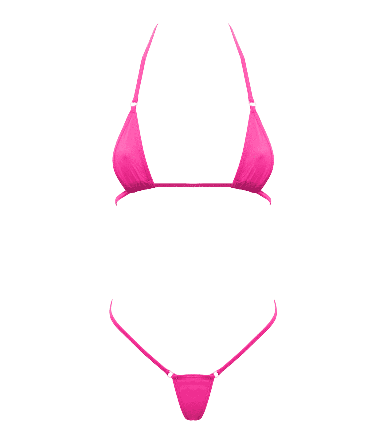 Love In Leather Spandex Fabric Womens Micro Bikini Hot Pink G-Strings, Panties and Shorts