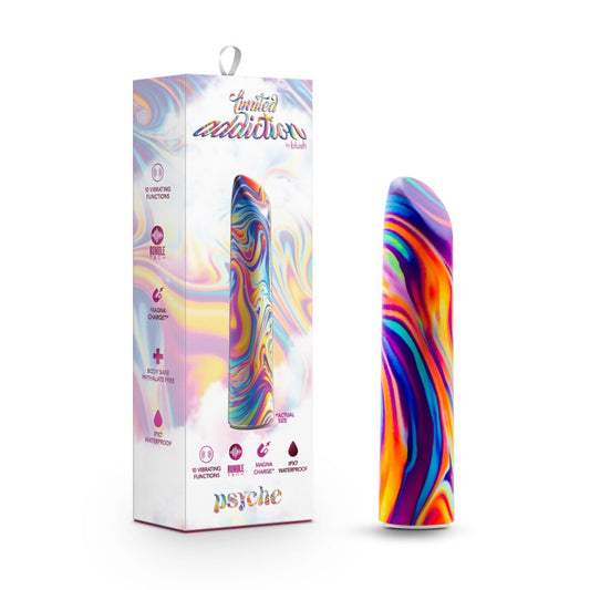 Blush Novelties Limited Addiction Psyche Power Vibe USB Rechargeable Bullet Rainbow Bullet Vibrators