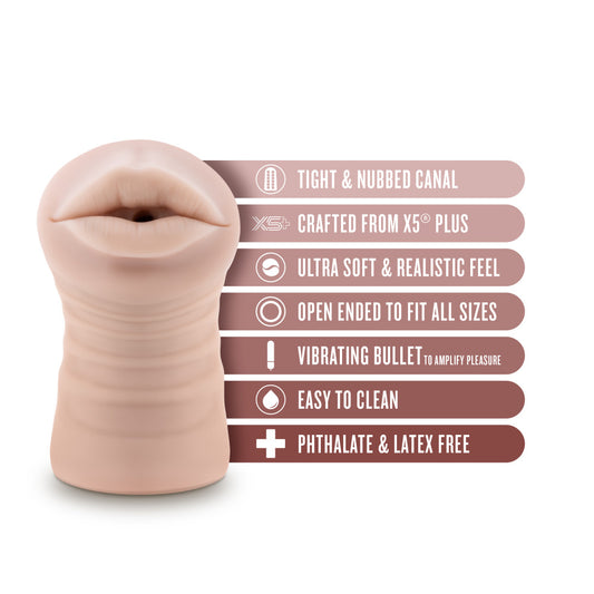 Blush EnLust Nicole Vibrating Oral Sex Stroker - Adult Toy Cleaner