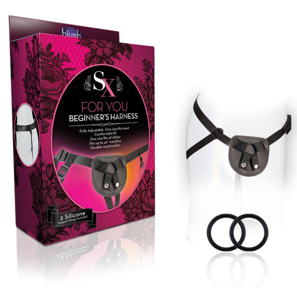 Blush Novelties SX For You Adjustable Strap On Harness Black Strap On Sextoys