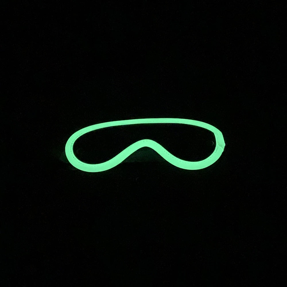 Love In Leather Black & Glow in The Dark Blindfold Masks And Blindfolds