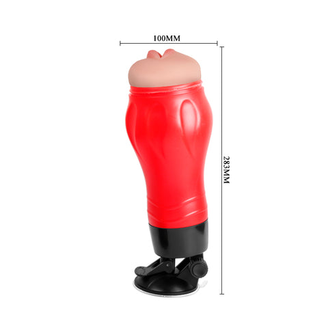 Baile Stroker Mouth Flora Red and Black Masturbator - Masturbators and Strokers