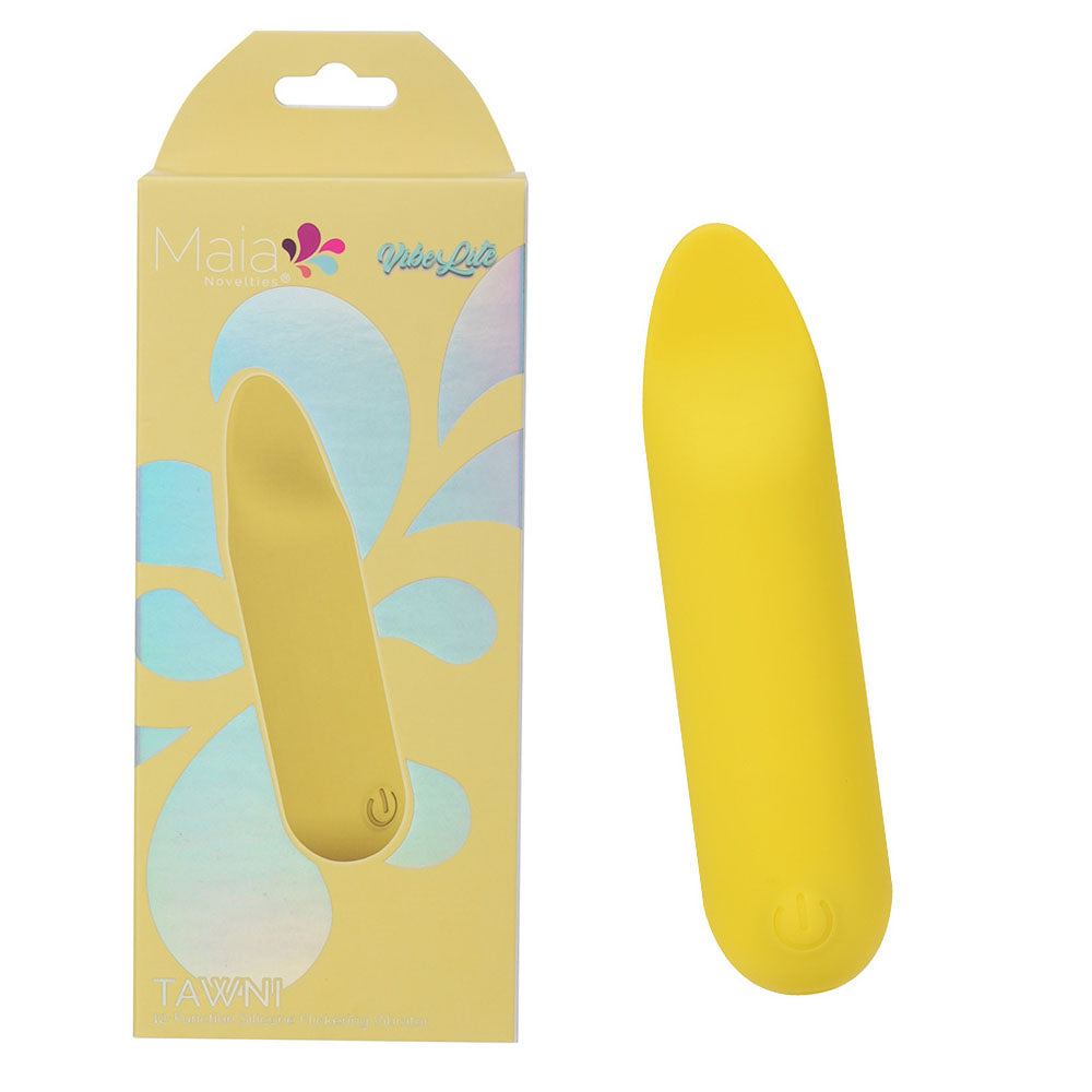 Maia TAWNI Rechargeable Bullet with Flickering Tip Yellow Bullet Vibrators