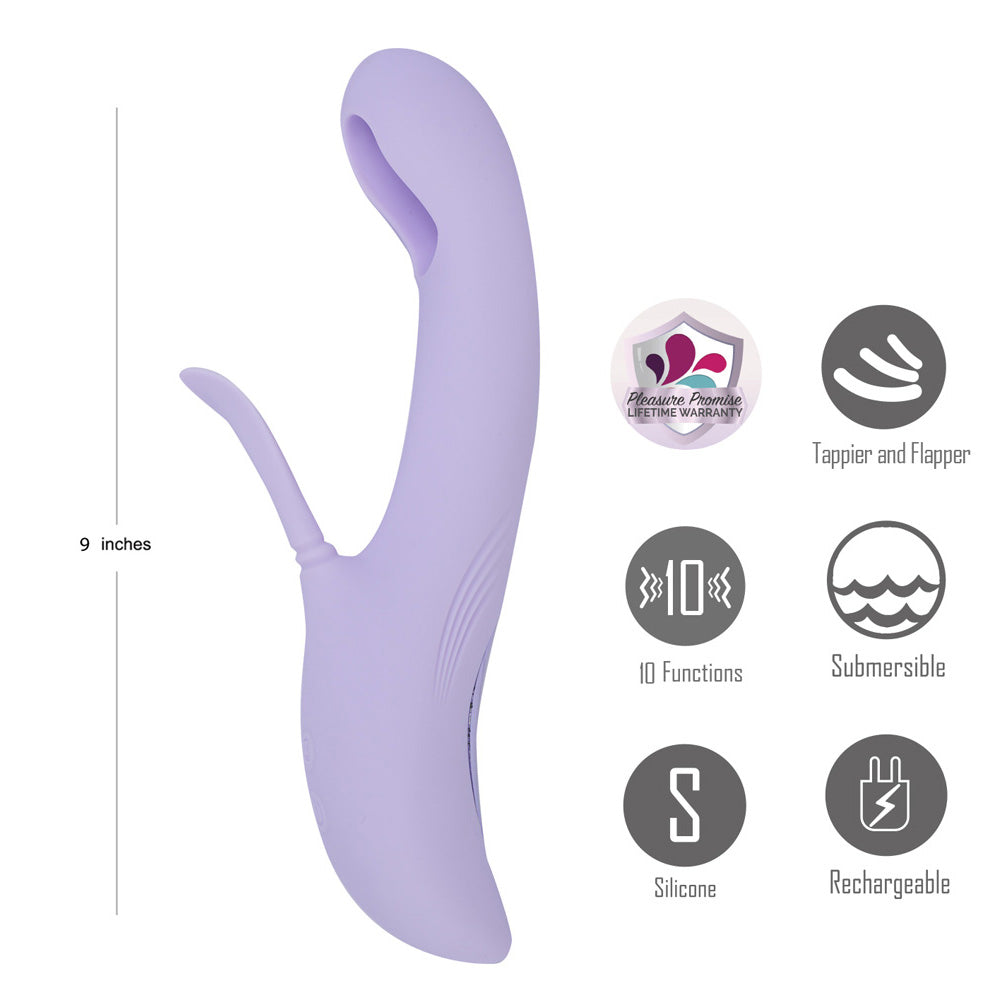 Maia CHARLI USB Rechargeable Flapping & Tapping Rabbit Vibe - Rabbit Vibrators