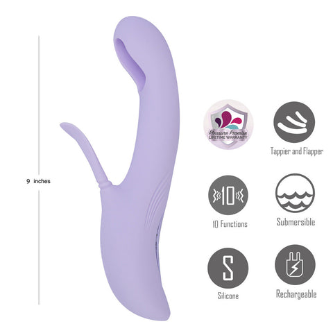 Maia CHARLI USB Rechargeable Flapping & Tapping Rabbit Vibe - Rabbit Vibrators