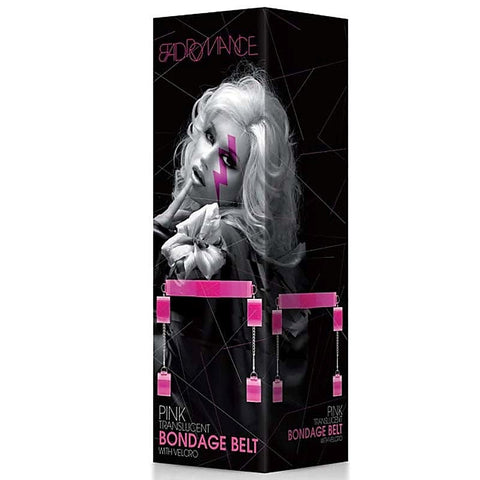 Bad Romance Pink Translucent Bondage Belt by Shots Toys - Cuffs and Restraints