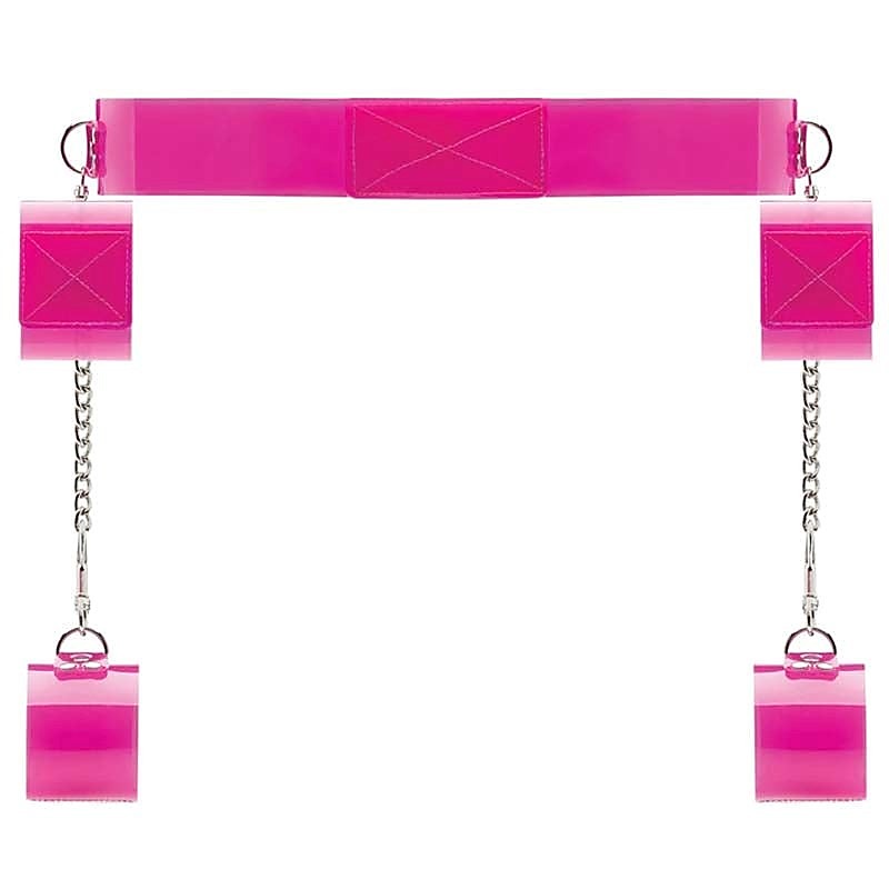 Bad Romance Pink Translucent Bondage Belt by Shots Toys - Cuffs and Restraints