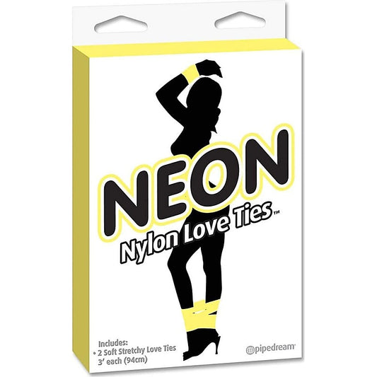Pipedream Neon Love Ties Wrist and Ankle Restraints - Collars and Leads