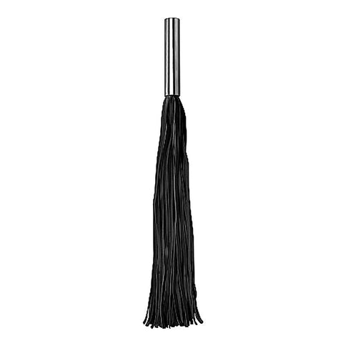 Leather Whip Metal Long Black