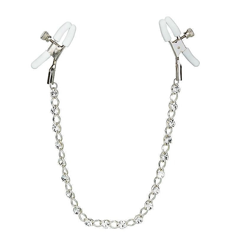 Premium Nipple Play Crystal Chain Nipple Clamps - Nipple and Clit Clamps